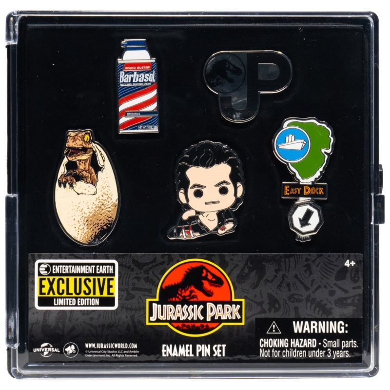 Jurassic Park Enamel Pin 5 Pack Entertainment Earth Exclusive Rexys Reviews 