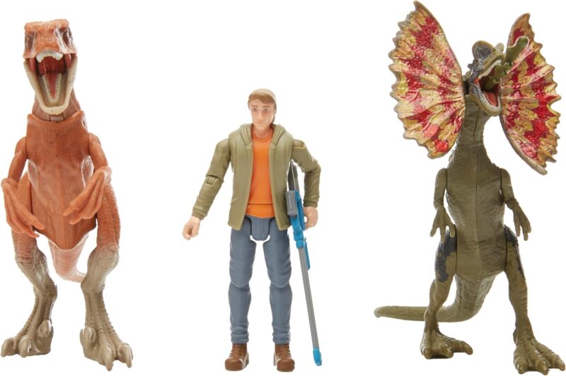 Jurassic World: Chaos Theory Ben Action Figure & 2 Dinosaurs Toy Pack - Image 3