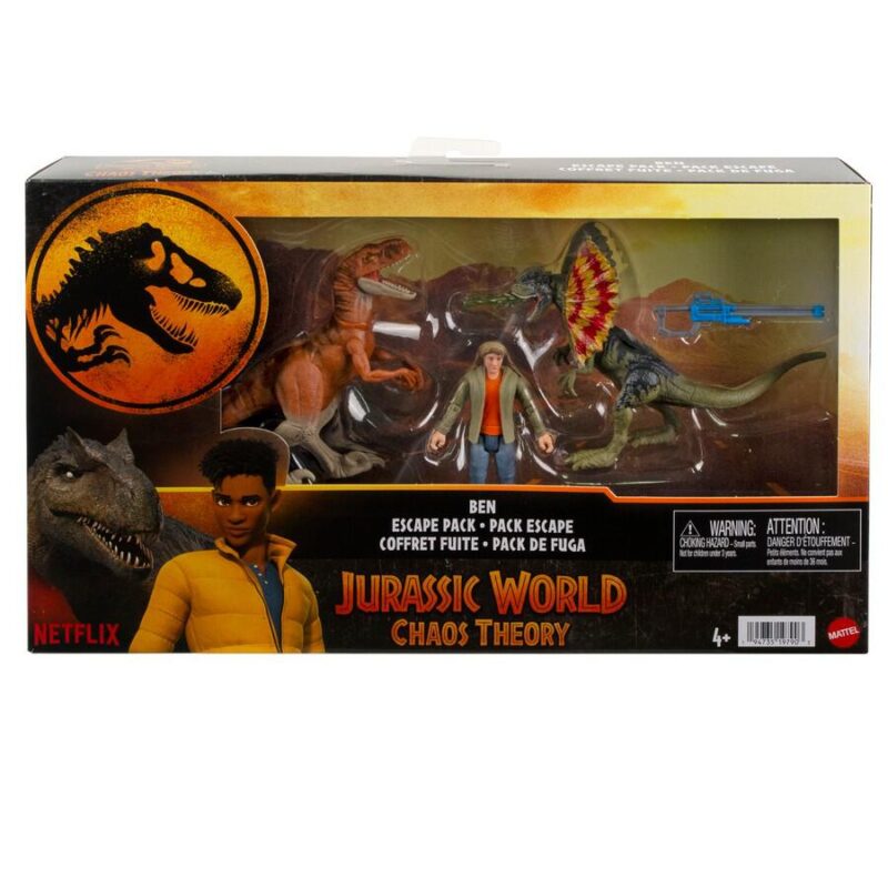 Jurassic World: Chaos Theory Ben Action Figure & 2 Dinosaurs Toy Pack